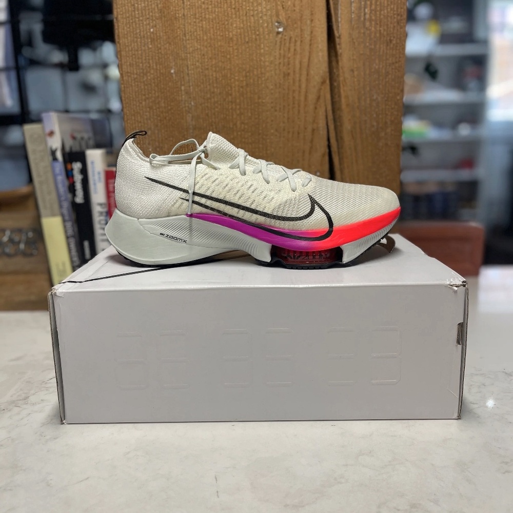 Nike Air Zoom Tempo NEXT% Flyknit White Violet Crimson. These are worn but still